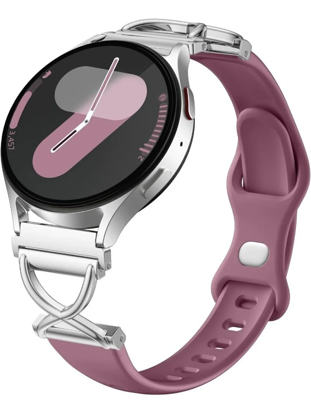 Women's Smoke Purple Charms X-Shaped Soft Slim Silicone Bands Compatible Watch